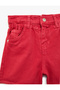 Elastic Waist High Waist Cotton Paperbag Denim Shorts - 3