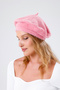 Women's Pink Wool Plush French Painter Beret Hat - 7