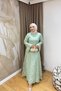 Women's Stoned and Floral Special Occasion Evening Dress - 9