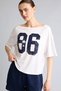 Loose Fit Boat Neck Printed Sportsman Modal Short Sleeve White T-Shirt H1996Ax26Au