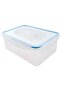 Airtight Food Storage Container Set, Clear Plastic, Rectangular, Locking Lids, Kitchen Organiser, Set Of 5 - 4