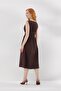 Dress with Stitching Detail in Brown - 4