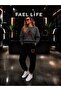 Unisex Wide Cut Zero Neck and Sweatpants Set with Cherry Ribbon Print