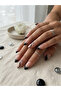 Handmade Press-On Nails Set - Nude Base with Glossy Black French Tips and Silver Glitter Abstract Swirls Elegant Almond Shape Custom Gel Nails