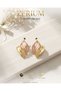 Trend Women's Steel Stylish Earrings Double Color Spiral Leaf Earrings Rose Gold - 7