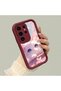 Samsung Galaxy S24 Ultra Compatible Case Camera Protector Burgundy Silicone Couple Phone Case Cat Pattern - 2