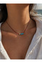Red String Necklace with Gold Star Figure and Turquoise Sand Beads