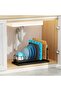 Black Stainless Steel Space Saving Dish Rack Organizer Compact Multi Tier Drying Stand with Utensil Holder - 4