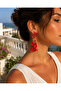 Coral Formed Red Dangle Earrings Mediterranean Inspired Original Design Women's Earrings - 7