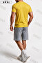 Limited Edition Printed Cotton Fabric Unisex T-Shirt-Grey Shorts Set - 2