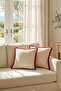 Floral Patterned Red Fringed 2-Piece Throw Pillow Cover - 4