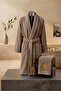 Venti 100% Cotton Soft 2-Piece Bathrobe Towel Set with Embroidery - Hair Towel Set / Dowry Set / Turkish Bath Set - 4