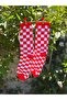 Unisex Red Checkered Patterned Colorful Socks - 4