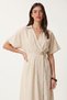 Summer Linen Beach Dress with Gold Accessories Lgx0017 Stone - 3