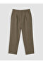 Özmarka New Season Khaki Regular Fit Linen Blend Men's Trousers - 6