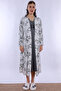 Floral Patterned Dressing Gown Maternity Nightgown Set Effortt - Smoked - 5