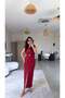 Burgundy Three-Brooch Ottoman Dress - 4