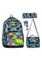 Dinosaur Boy Elementary School 4-Piece Bag Set - Backpack, Lunch Bag, Pencil Case, Keychain