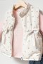 Girl's Floral Patterned Bow Detailed Puffy Vest Blouse and Wide Leg Jean Trousers 3-Piece Set 9109 Spr - 6