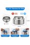 Set Of 3 Combo - Stainless Steel Snack Bowl with Blue Lid, Travel Cutlery Set & Cartoon Fruit Picks - 4