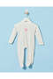 Baby White And Pink Jacquard 2 Pieces Sleepsuit Set - 2