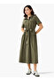 SOLID MIDI SHIRT DRESS - 3