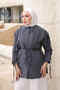Anthracite Tissue Collar Striped Shirt