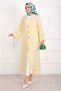 Gold Buttoned Lace-Up Long Kimono Yellow - 3