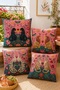 Indian Ethnic Animals Patterned 4-Piece Throw Pillow Cover Set