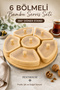 360 °   Bamboo Acacia 6-Compartment Nuts and Snacks Serving Set with Rotating Stand |   Transparent Cover Presentation Holder