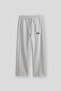 Men's Baggy Fit Washed Embroidered Sweatpants Gray