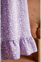 Elastic Waist Floral Patterned Skirt 0304-03 Lilac - 4