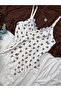 Soft Textured Flexible Lace Detailed Snap Fastener Bodysuit - 5