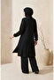 Bürümcük Fabric Tunic Pants Hijab Double Set 0571-01 Black - 6