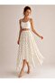 White Asymmetrical Polka Dot Skirt - 3465 - 2