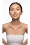 Pink Enamel Gold Color Tube Bead Necklace Summer Stylish Daily Combination Women's Necklace