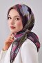 وشاح حرير قطني بنمط مختلط باللون الكاكي