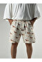 Gabardine Men's Shorts with Horse Figure Coc3282 - 3