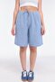 Women's Elastic Waist Pocket Detailed High Waist Wide Cut Linen Shorts - 4
