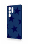 Samsung S23 Ultra Compatible Navy Blue Star Patterned Silicone Case - 4
