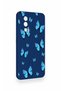 Poco F5 Pro Compatible Blue Butterfly Patterned Silicone Case - 3