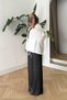Women's Lapel Button Detailed Double Pocket Linen Shirt Detail Jacket White - 5