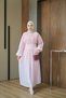 Women's Pleated Detailed Balloon Sleeve Dress Powder - 6