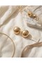 Tattoo Textured Curved Round Gold Color 316L Steel Women's Earrings - 5
