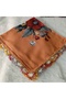 Brand Handcrafted Needle Embroidered Writing 100% Cotton Muslin – 4 Sides Embroidered Elegant Headscarf 100X100 cm - 2