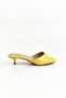 Sofy Yellow Patent Leather Mini Heel Round Toe Women's Slippers - 6