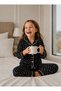Girl's Red Heart Patterned Buttoned 100% Cotton Pajama Set (Mother and Child Sold Separately - Price Is for One Item.) - 3