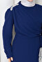 Women's Stone Detailed Draped Hijab Chiffon Evening Dress - 9