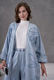 Women's Embroidered Summer Denim Bat Sleeve Two-Piece Set - 4