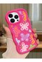 iPhone 13 Pro Max Compatible Case with Camera Protector Red Silicone Couple Phone Case Butterfly Pattern